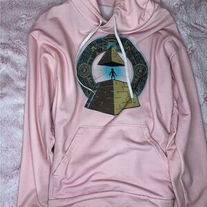 Pink Hoodie with Pyramid Graphic